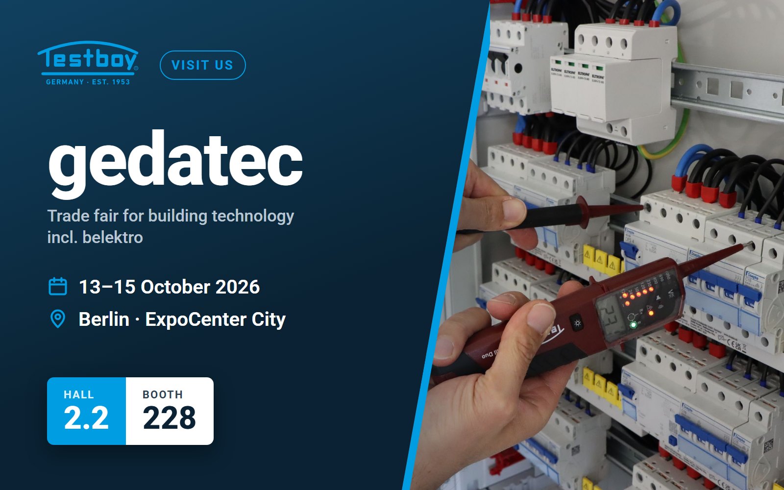 Testboy at gedatec 2026 in Berlin: Hall 2.2, Booth 228